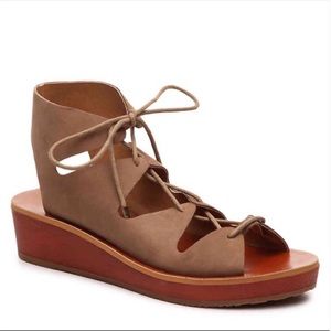 LUCKY BRAND🍀 Hessina Platform Gladiator Sandal Summer Lace Up Shoe Size 8